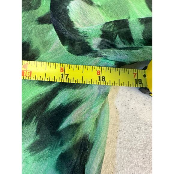 FRANCESCO SCOGNAMIGLIO 100% Silk Blouse Animal Print Button Sheer M? Designer A3 - Picture 6 of 7